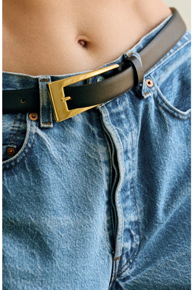 No. 10 Leather Belt, Alternate, color, BLACK GOLD