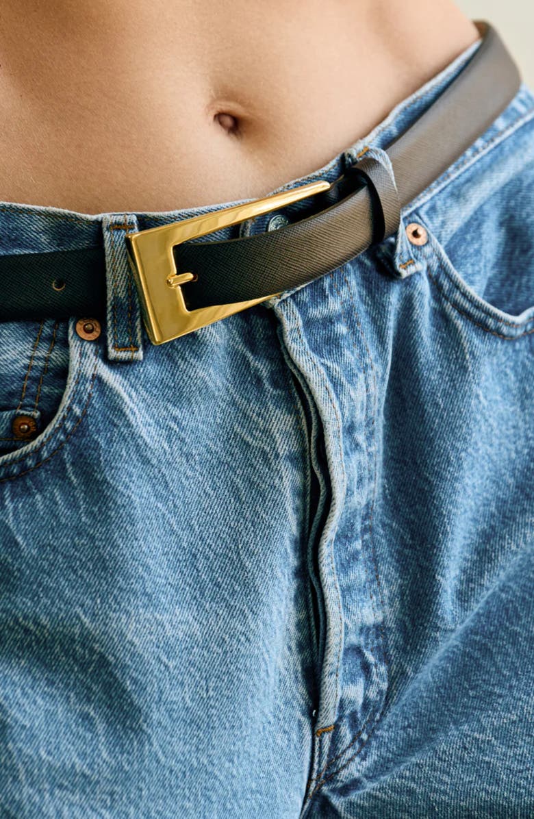 AUREUM No. 10 Leather Belt, Alternate, color, Black Gold