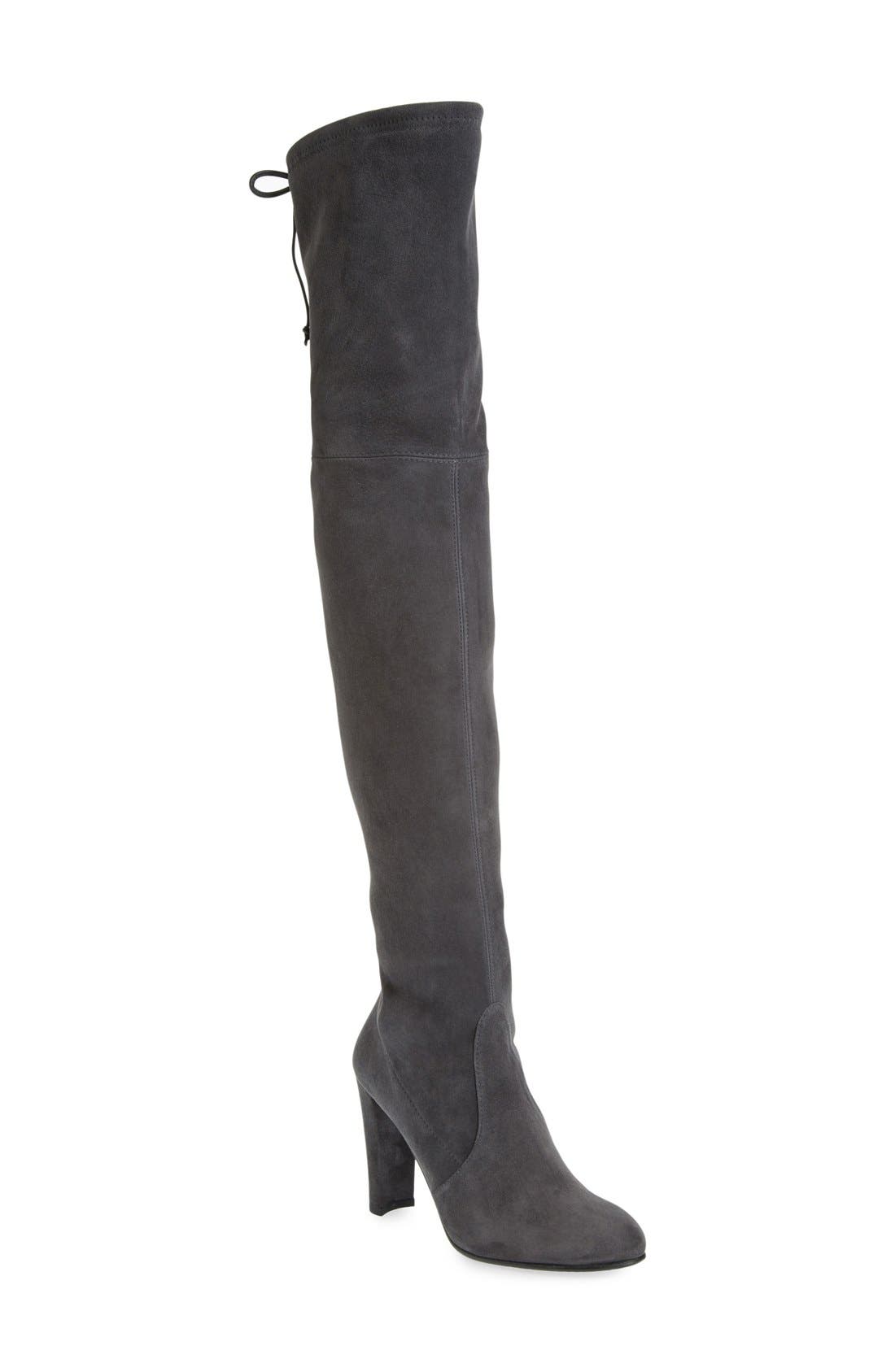 'Highland' Over the Knee Boot, Main, color, SLATE SUEDE