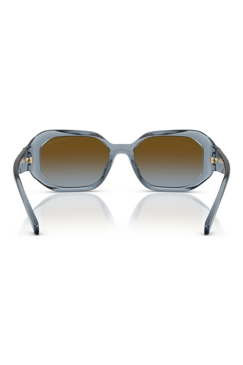 54mm Gradient Geometric Sunglasses, Alternate, color, DENIM TRANSPARENT / BROWN BLUE