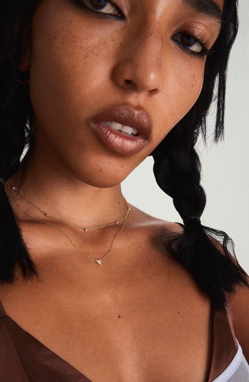 Mejuri Heart Pavé Diamond Necklace In Brown