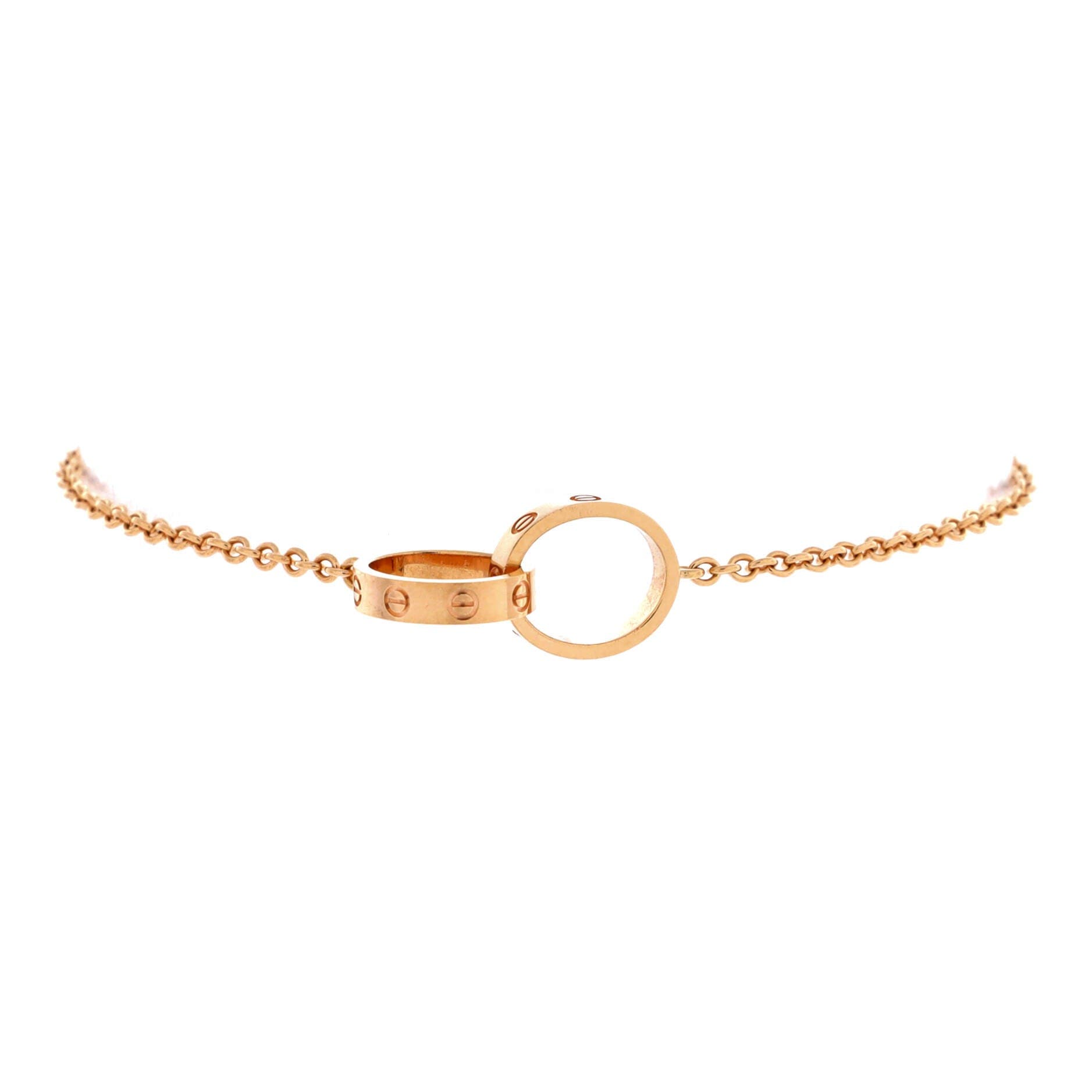 Love Interlocking Bracelet 18K Rose Gold, Main, color, Metallic Gold