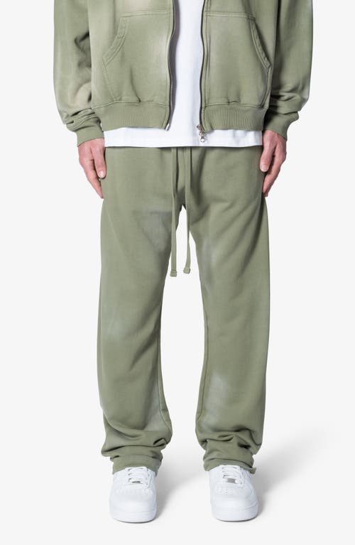 Mnml Faded Relaxed Fit Cotton Sweatpants In Washed Olive