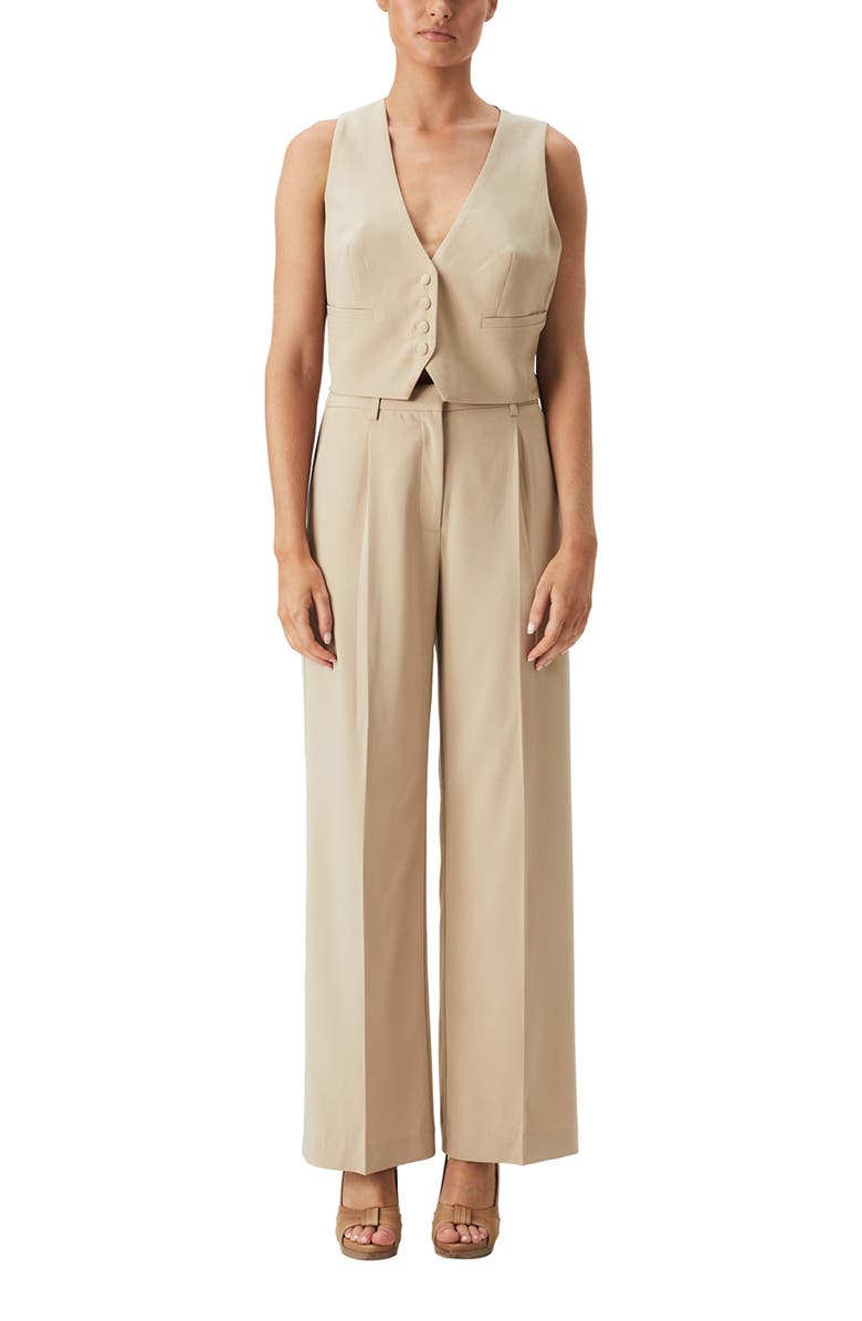 Bardot Calilista Back Belt Vest, Alternate, color, Beige