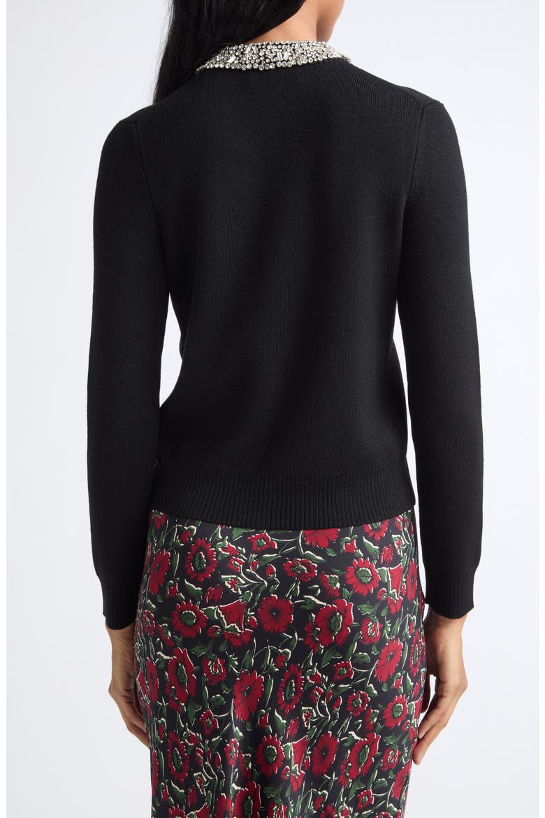 Daro Embellished Merino Wool Cardigan, Alternate, color, BLACK