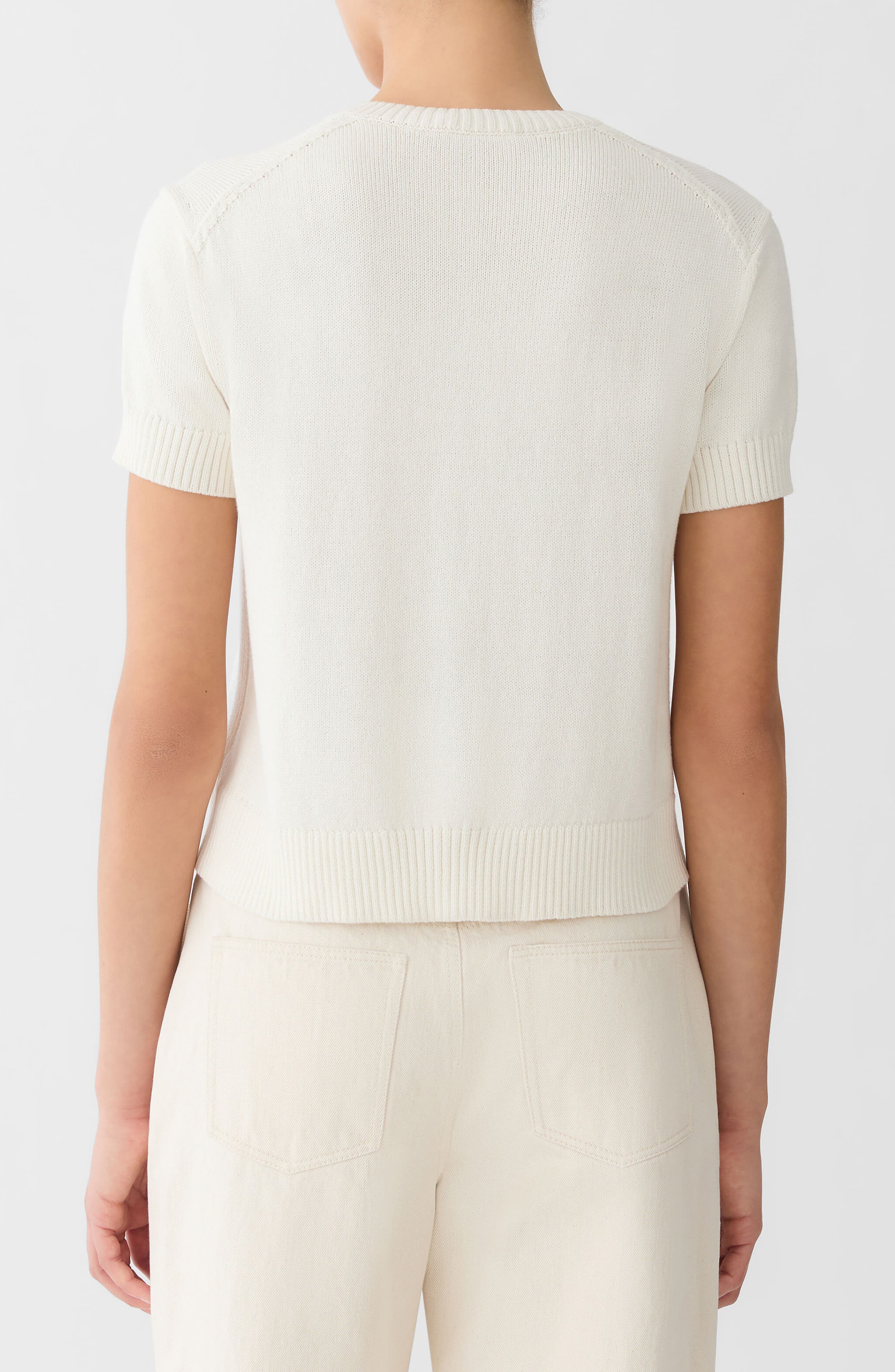 Short Sleeve Cotton & Silk Cardigan - image 2