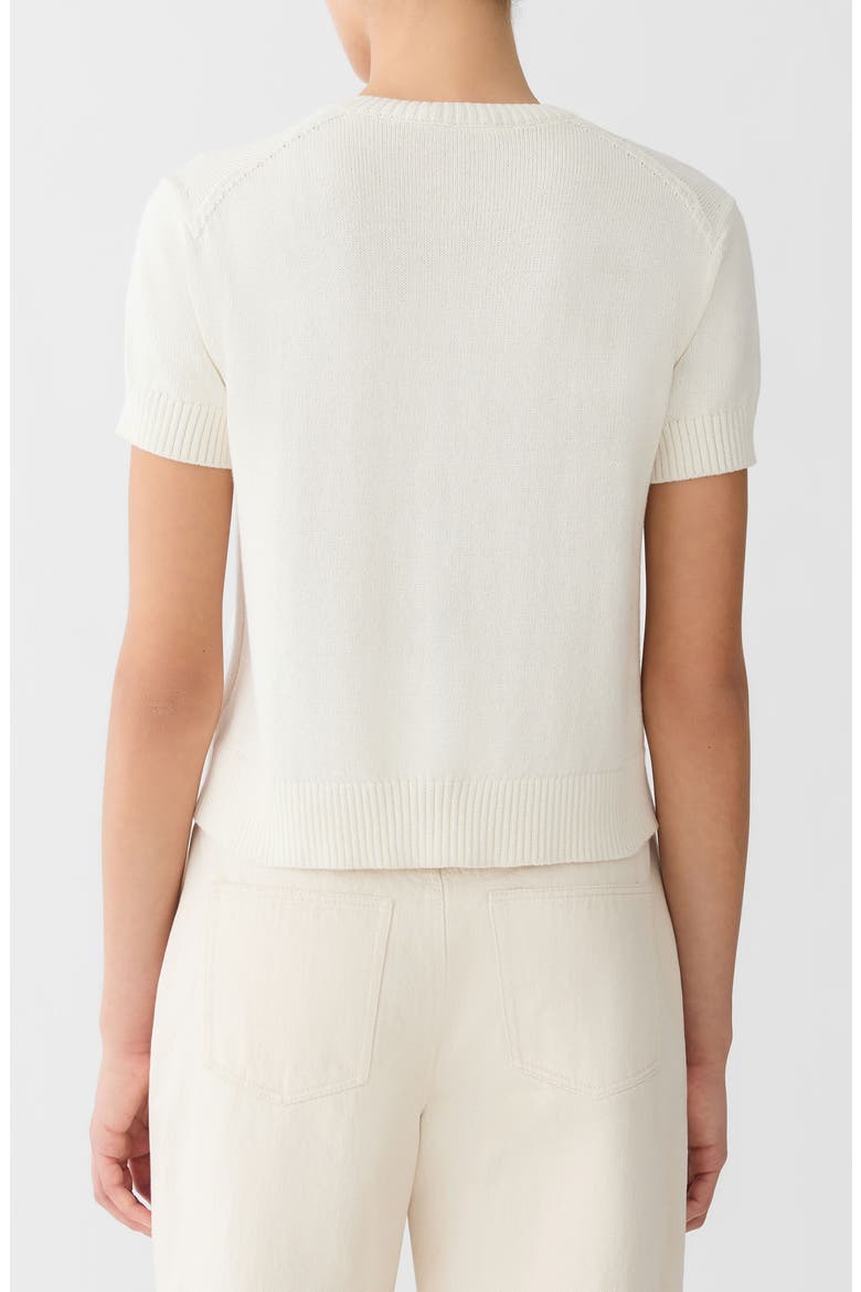Short Sleeve Cotton & Silk Cardigan, Alternate, color, CLOUD