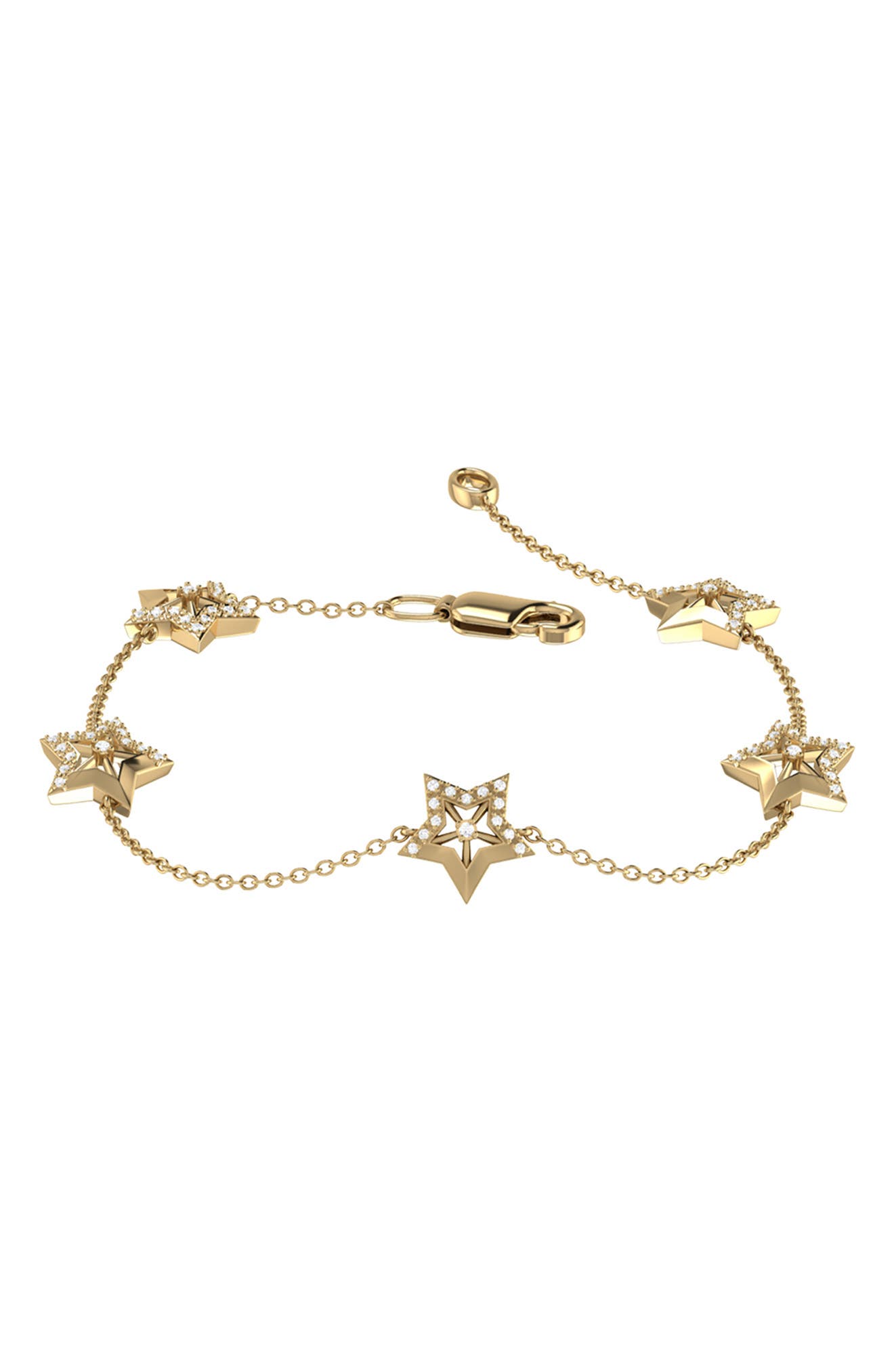 LuvMyJewelry Lucky Star Diamond Station Bracelet