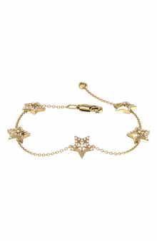 LuvMyJewelry Lucky Star Diamond Station Bracelet