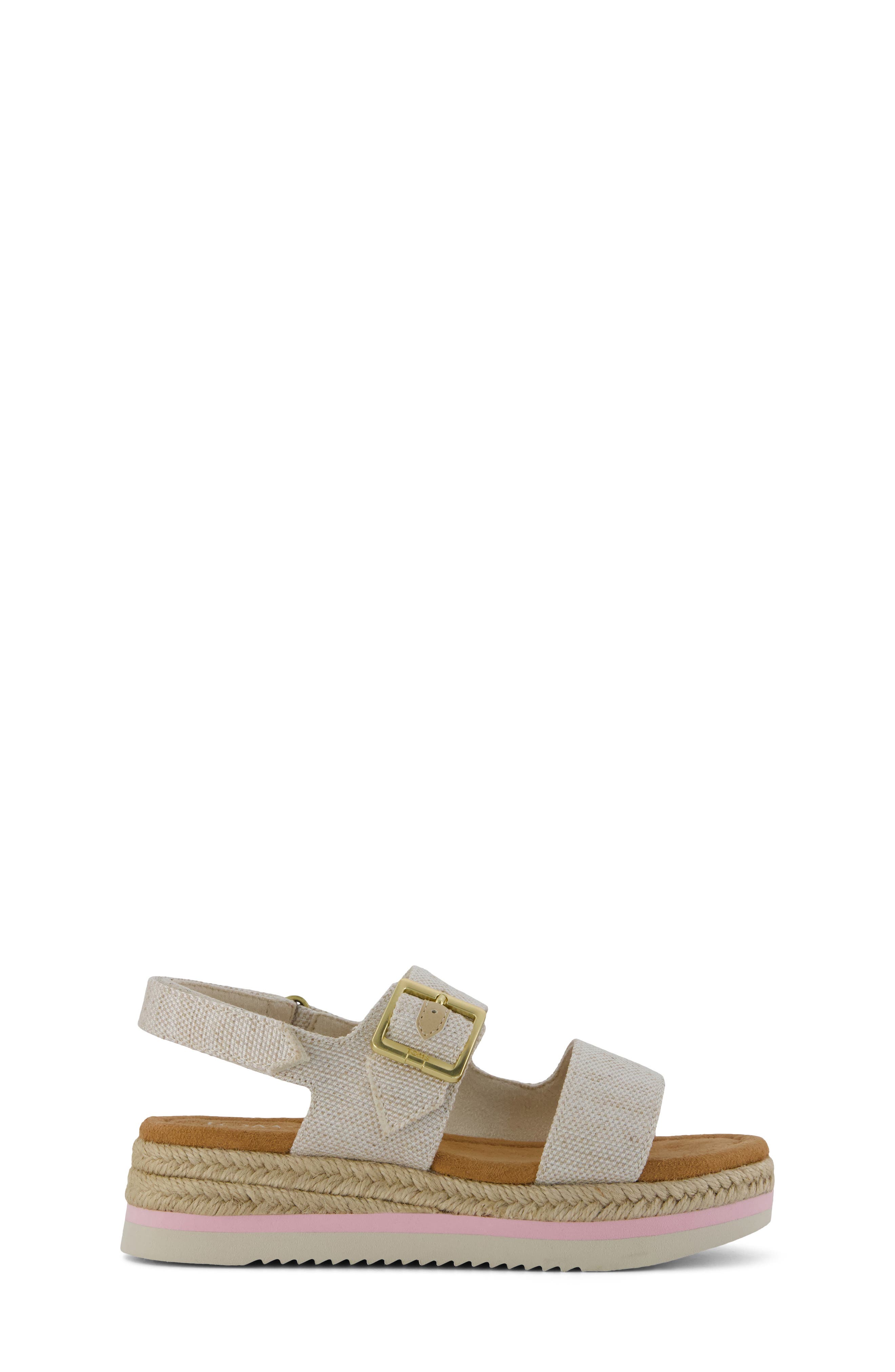 TOMS Kids' Giana Platform Slingback Sandal, Alternate, color, Natural