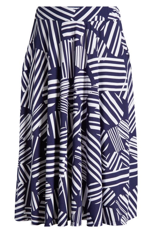 24SEVEN COMFORT APPAREL 24SEVEN COMFORT APPAREL GEOMETRIC PRINT MIDI SKIRT