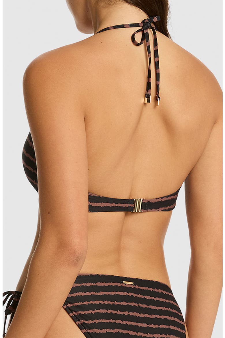 Riptide Longline Halter Bikini Top, Alternate, color, BLACK