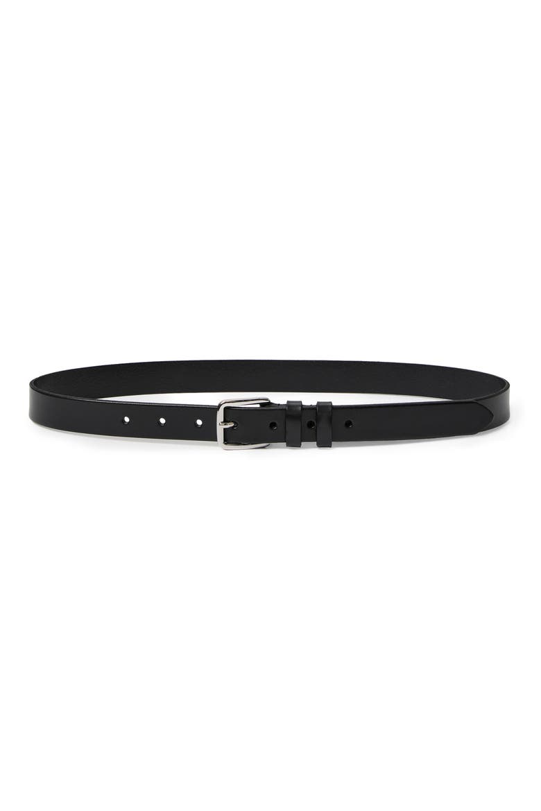 Macey Leather Belt, Main, color, BLACK