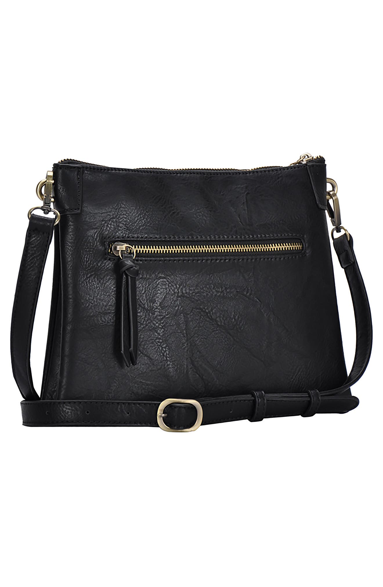 Antik Kraft Studded Faux Leather Crossbody Bag, Alternate, color, 