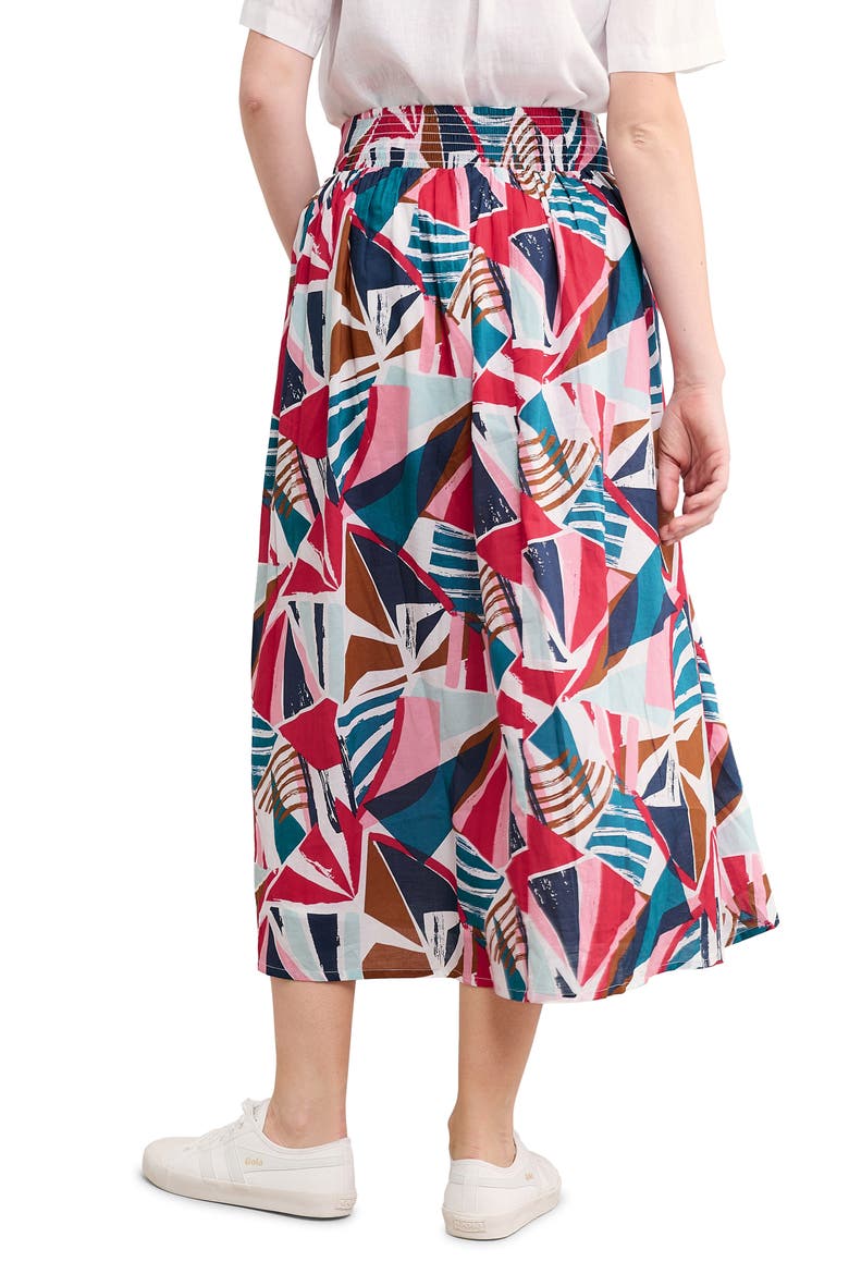 Mevagissey Organic Cotton Midi Skirt, Alternate, color, SPINNAKER SAILS CHALK