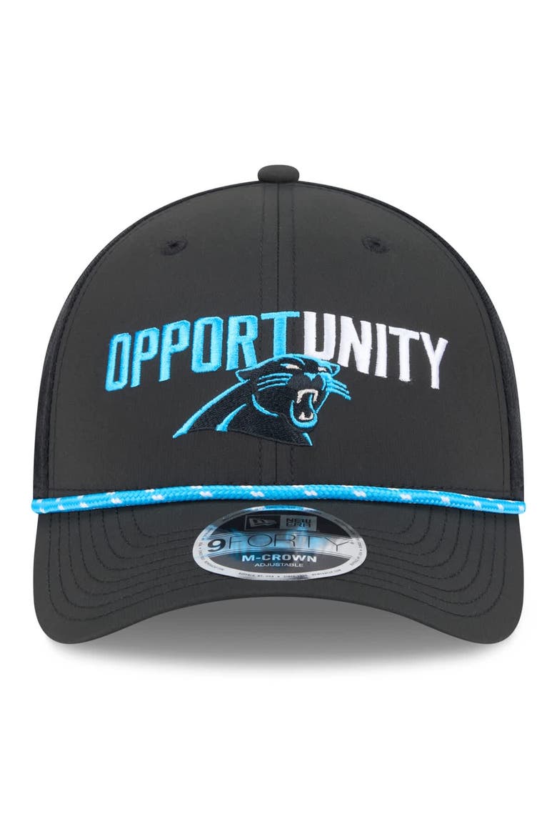 Men's New Era Black Carolina Panthers 2025 Inspire Change 9FORTY M-Crown Adjustable Hat, Alternate, color, Black