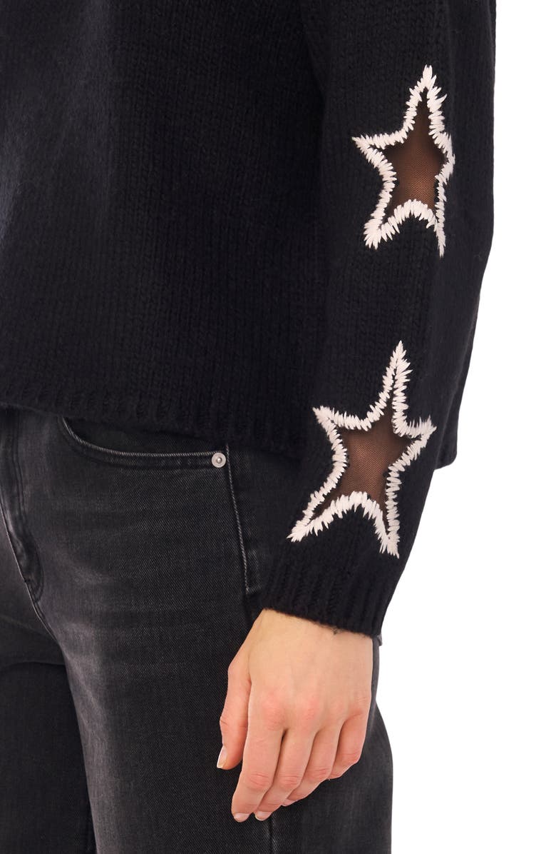 Halogen<sup>®</sup> Cozy Star Sleeve Sweater, Alternate, color, Rich Black