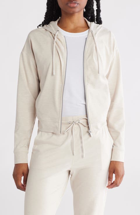 Space Dye Full Zip Crop Hoodie