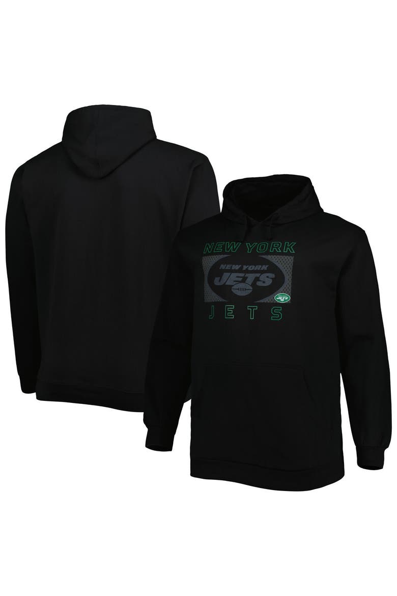Men's Fanatics Branded Black New York Jets Big & Tall Pop of Color Pullover Hoodie, Main, color, Black