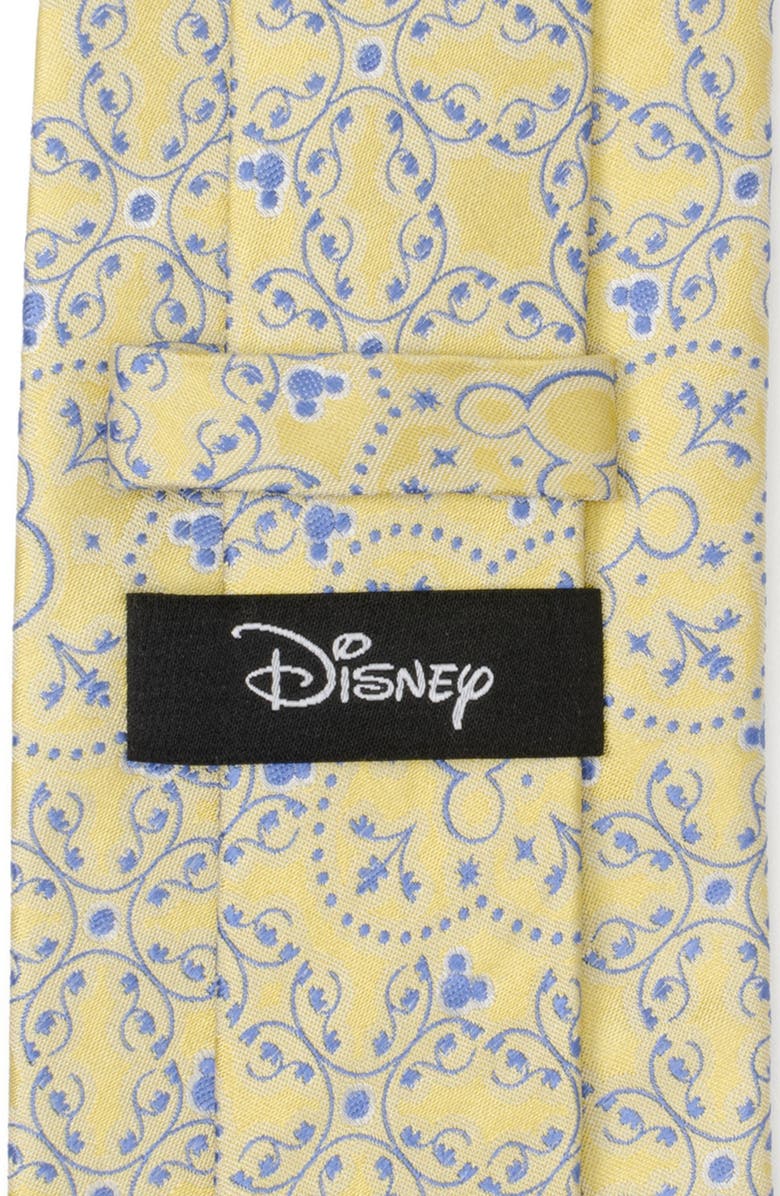 Cufflinks, Inc. x Disney Mickey Floral Silk Tie, Alternate, color, Yellow
