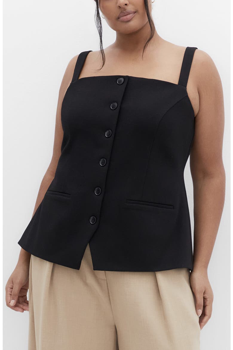 Peytonn Sleeveless Ponte Top, Main, color, BLACK
