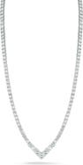 CHLOE AND MADISON Crystal V-Front Tennis Necklace