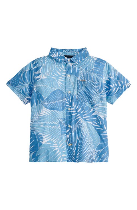 Kids' Cornwall Leaf Print Short Sleeve Button-Up Shirt (Little Kid & Big Kid)