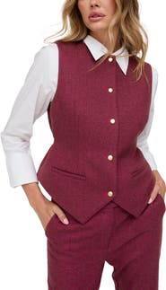 Lily and Lionel London Pandora Tailored Herringbone Print Waistcoat