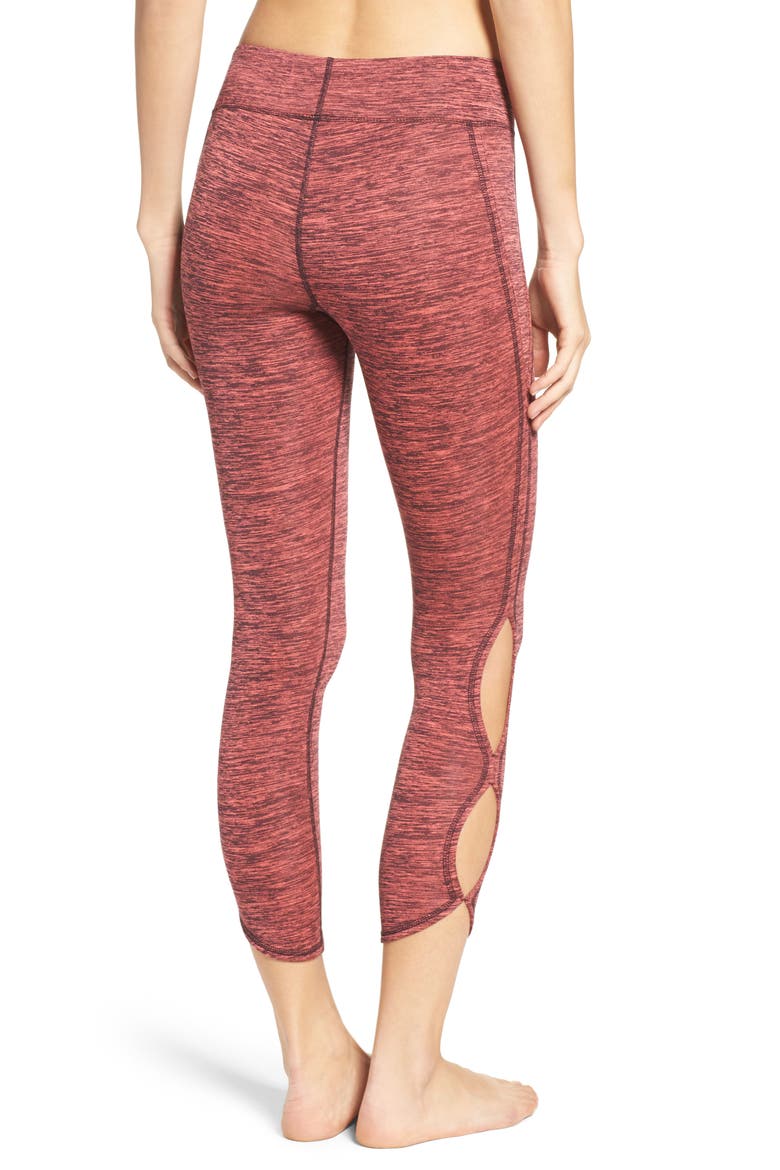 Free People Movement Infinity Cutout Crop Leggings, Alternate, color, TRUE NAVY/ HOT PINK