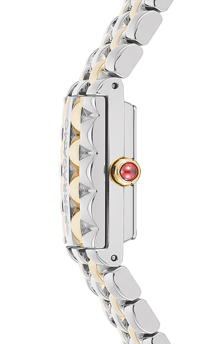 FERRAGAMO Secret Bracelet Watch, 18.5mm x 30mm, Alternate, color, Two Tone