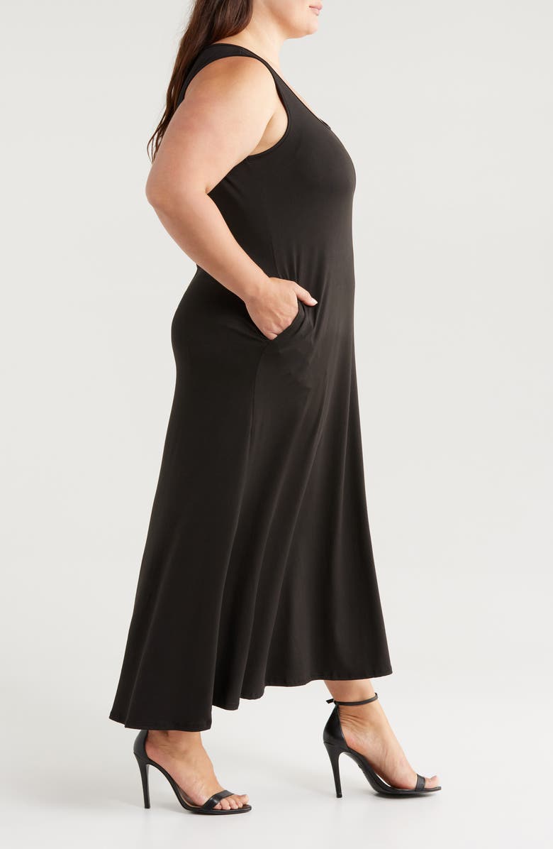 24seven Comfort Apparel Maxi Tank Dress, Alternate, color, Black