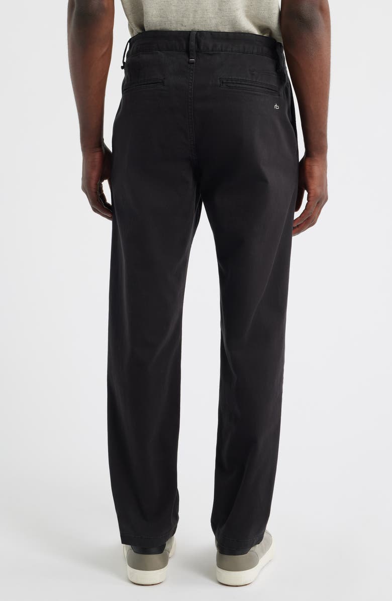 rag & bone Evan Trim Fit Pleated Stretch Cotton Chinos, Alternate, color, Black
