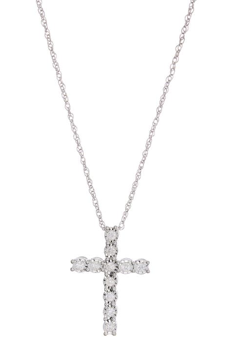 Diamond Cross Pendant Necklace