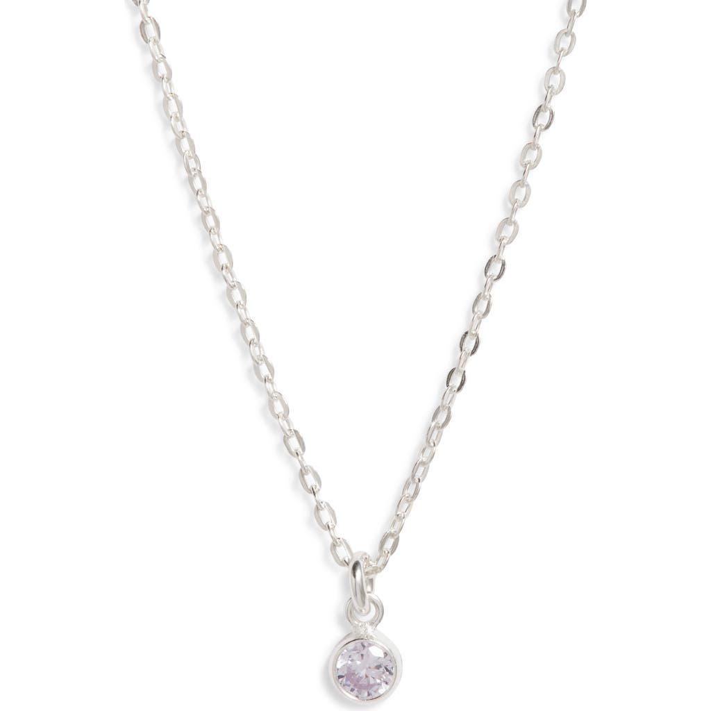 Set & Stones Birthstone Charm Pendant Necklace In Silver/june