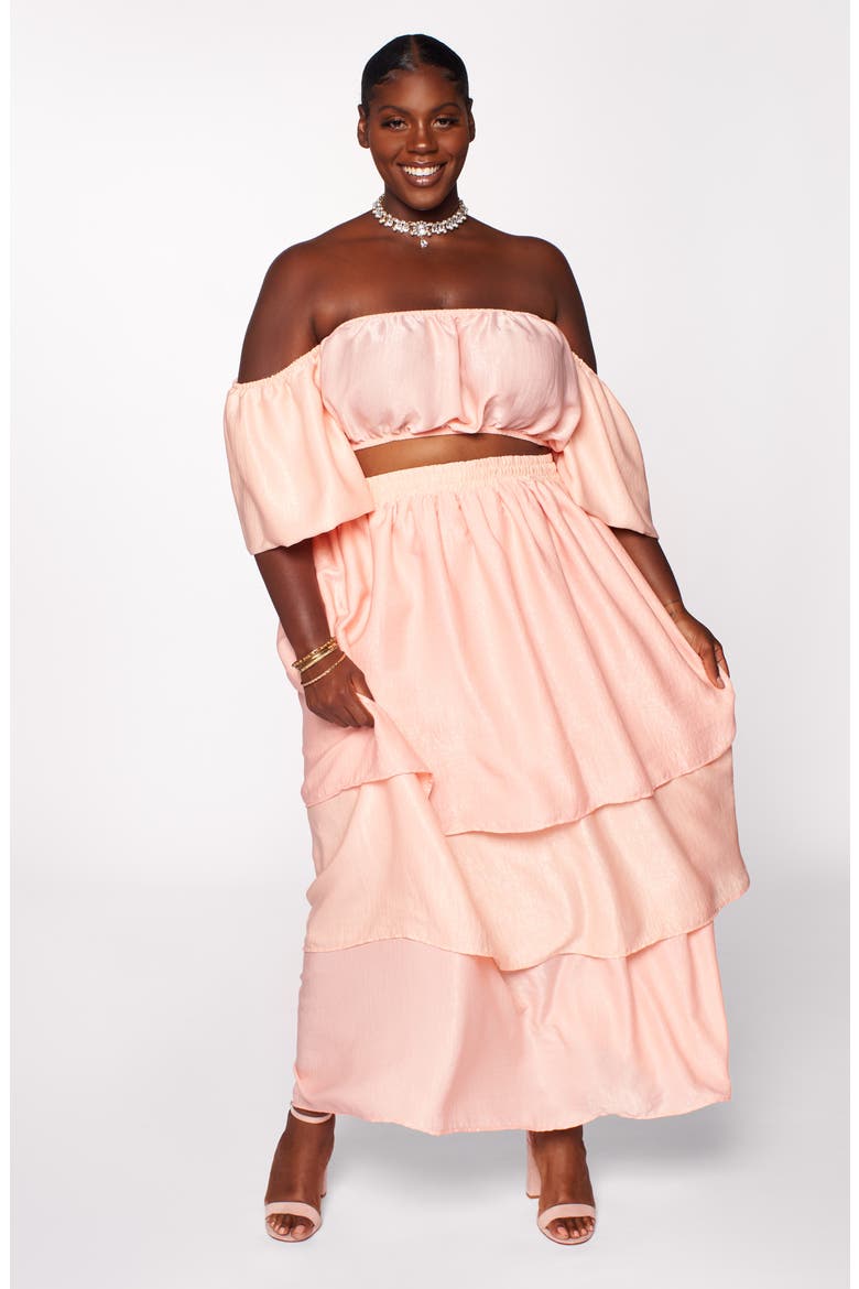 The Goddess Two-Piece Top and Skirt Set (Nordstrom Exclusive), Alternate, color, DUSTY PINK