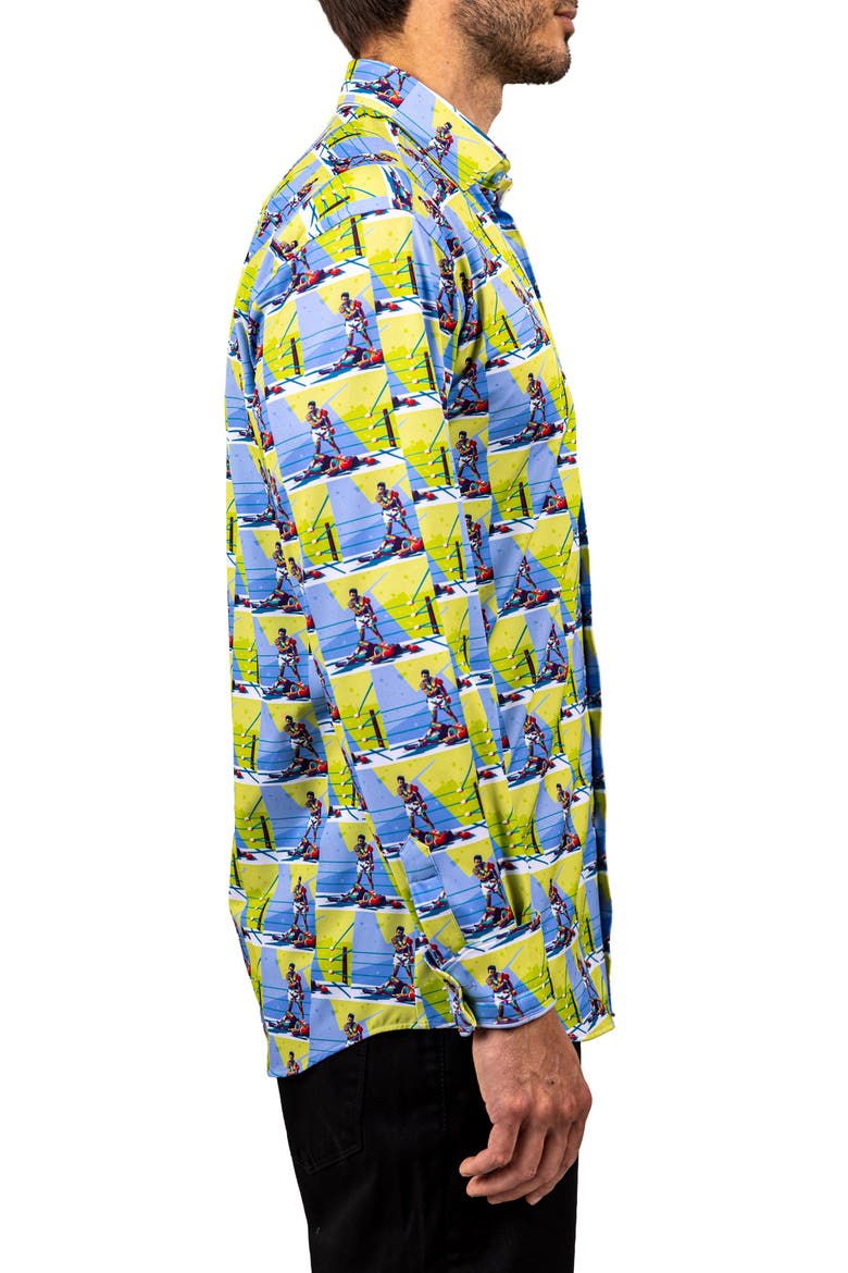 Fibonacci Stretch Ascension 3312 Contemporary Fit Button-Up Shirt, Alternate, color, BLUE MULTI