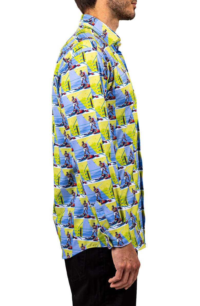 Maceoo Fibonacci Stretch Ascension 3312 Contemporary Fit Button-Up Shirt, Alternate, color, Blue Multi