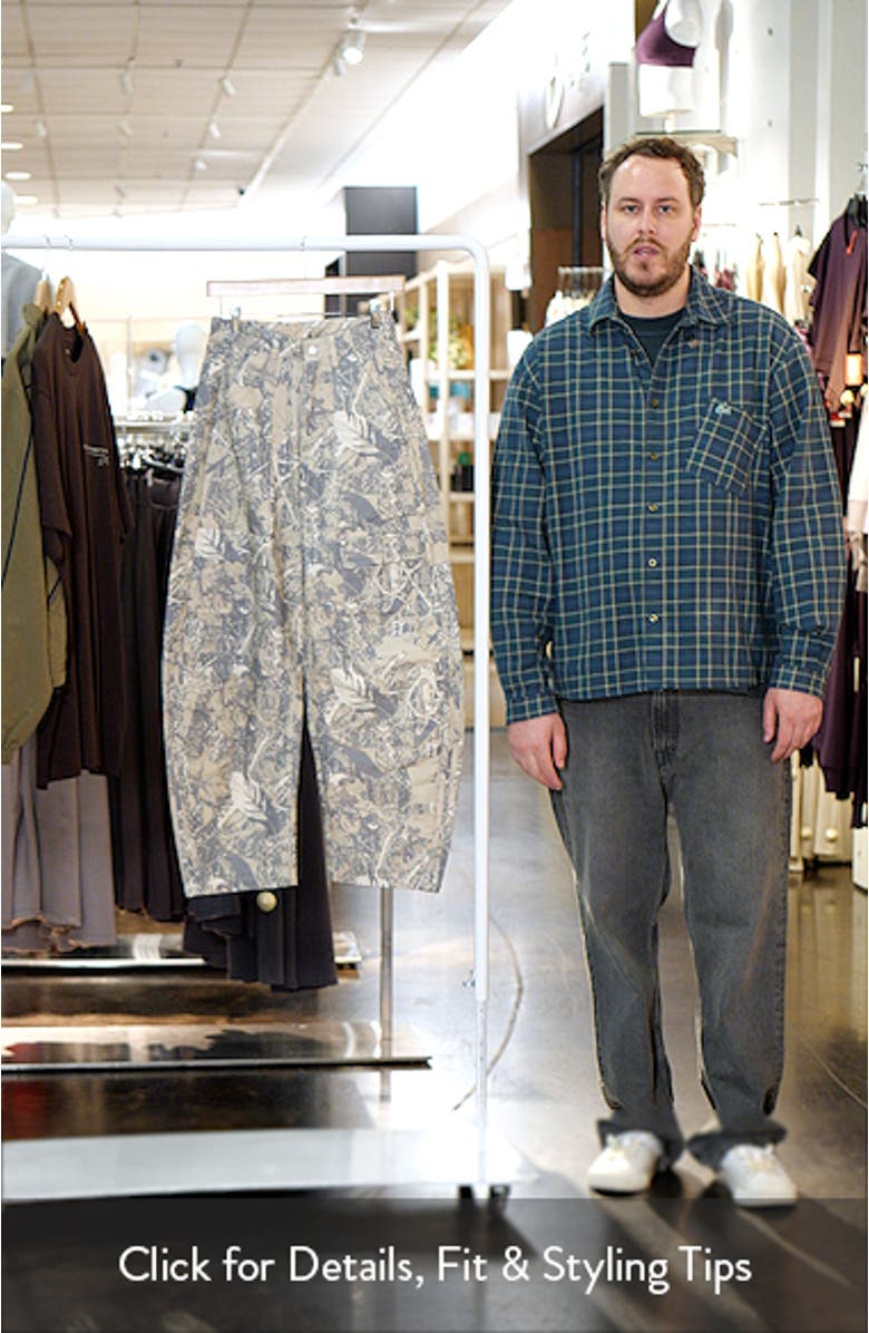 Originals Loose Fit Leaf Print Canvas Cargo Pants, sales video thumbnail