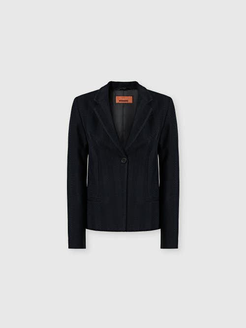 Missoni Single-breasted Blazer In Cotton And Viscose Tone-on-tone Zig Zag in Black at Nordstrom, Size 42