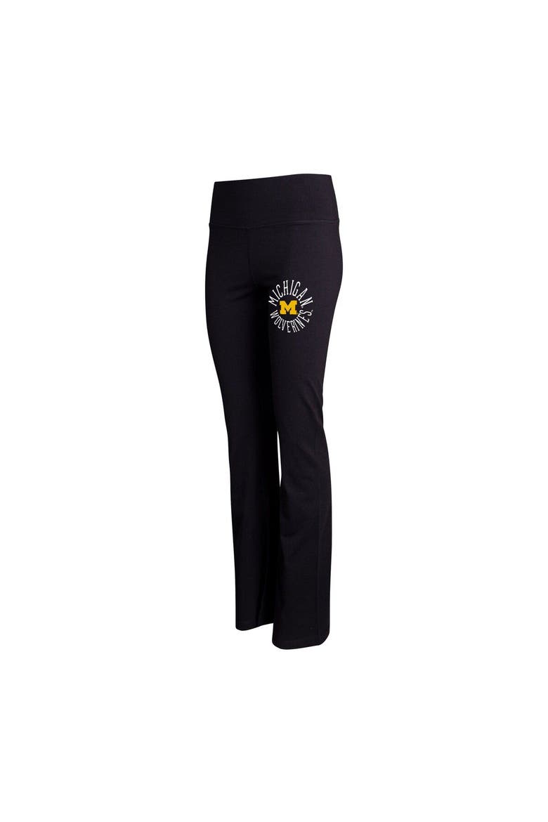 Women's Concepts Sport Black Michigan Wolverines Enclave Tri-Blend Flared Leggings, Main, color, Black