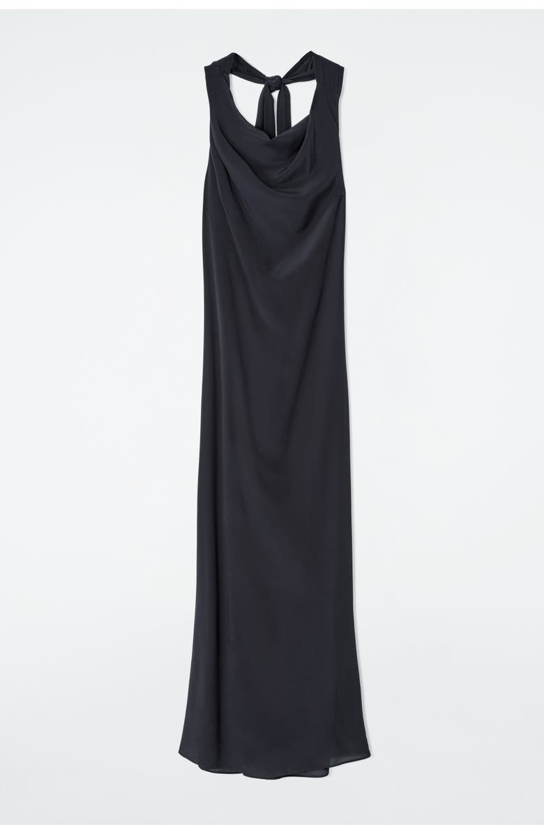 COS Cowl-Neck Maxi Dress, Alternate, color, Navy