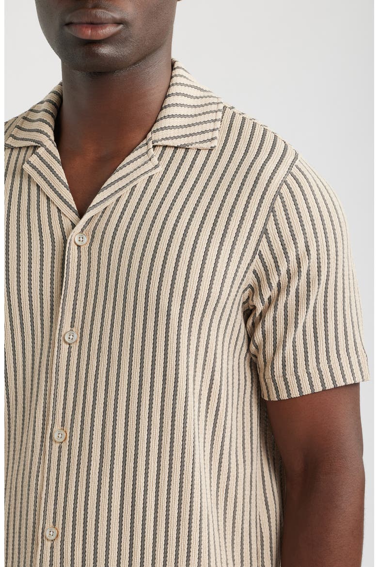 Griff Stripe Camp Shirt, Alternate, color, STONE/ GREY