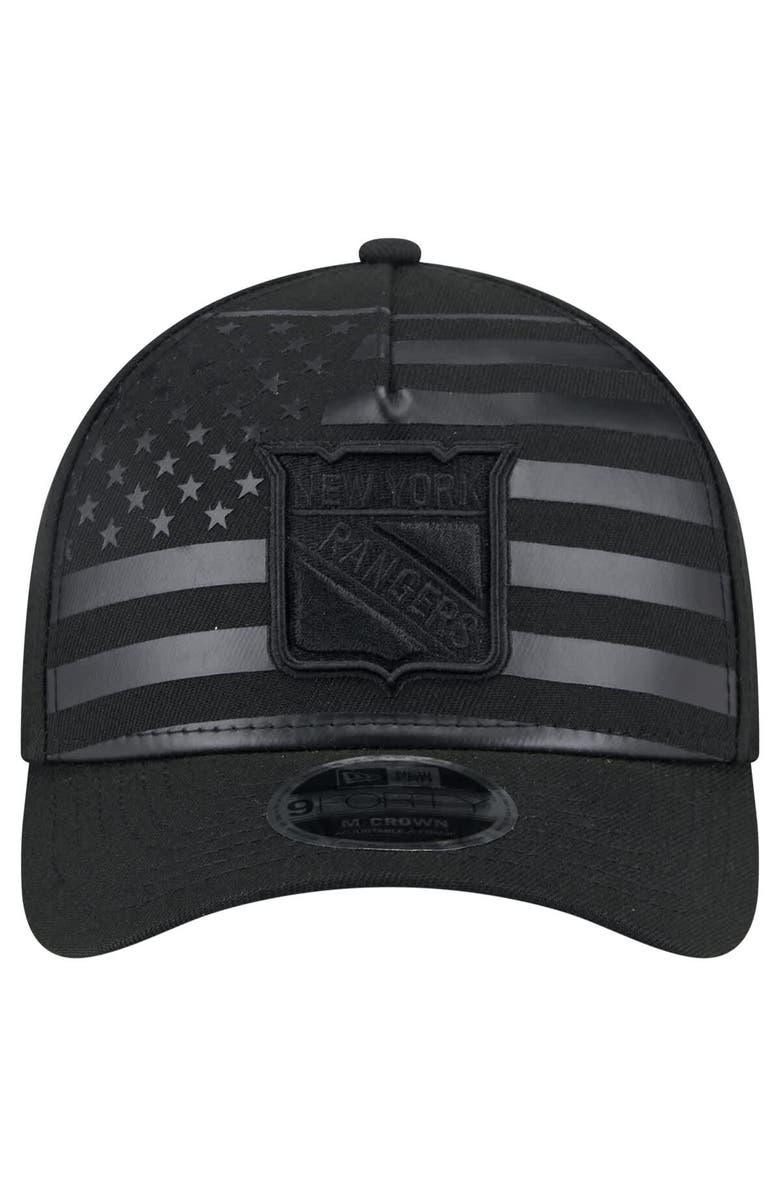 New Era Men's New Era  Black New York Rangers Game Day Stealth Flag 9FORTY A-Frame Adjustable Hat, Alternate, color, 
