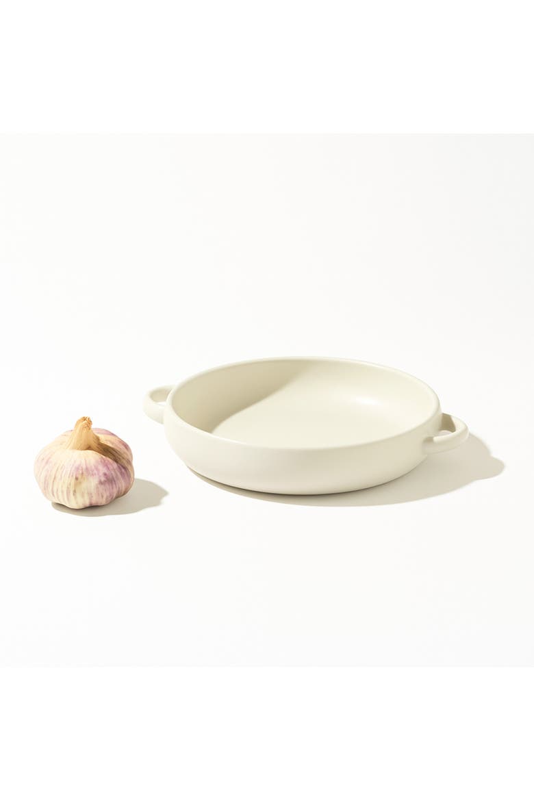 Dinner Plate With Handles, Alternate, color, Matte White