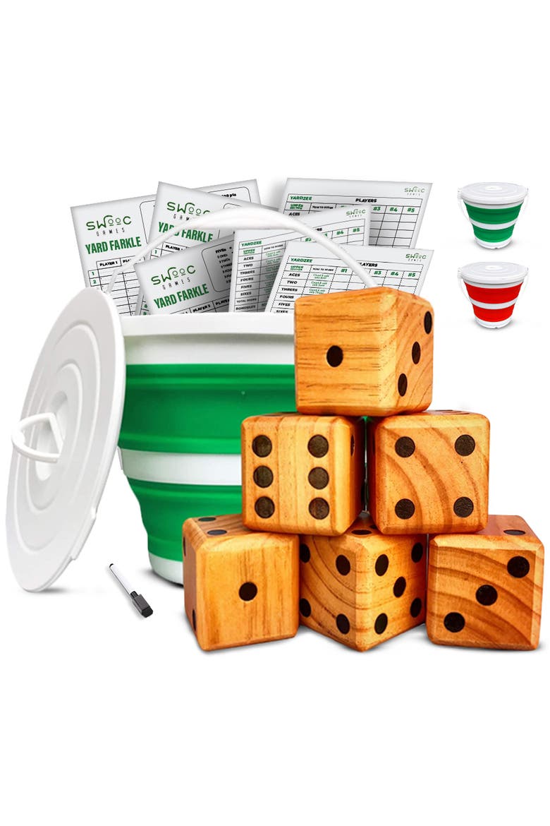 Yardzee & Yard Farkle Giant Dice, Main, color, Green