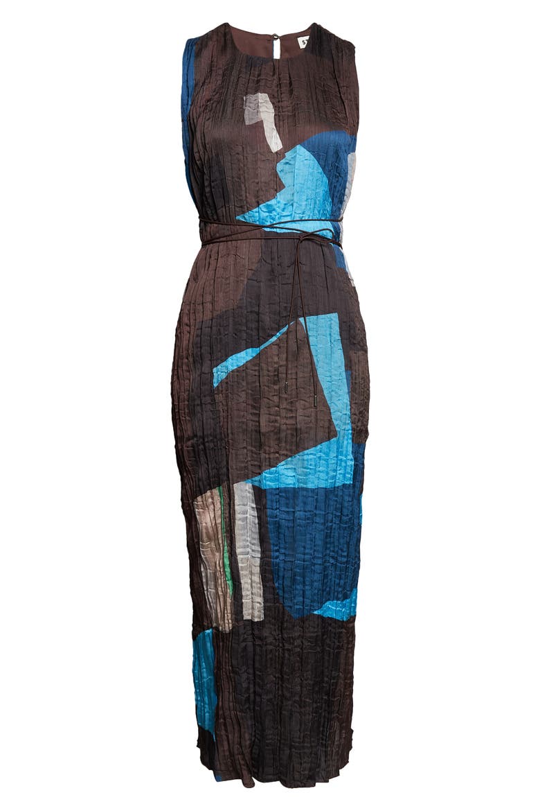 Mizu Sleeveless Colorblock Dress, Alternate, color, BLUE PRISM