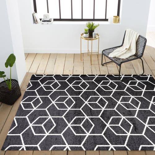 Jonathan Y Tumbling Blocks Modern Geometric Area Rug In Black/white