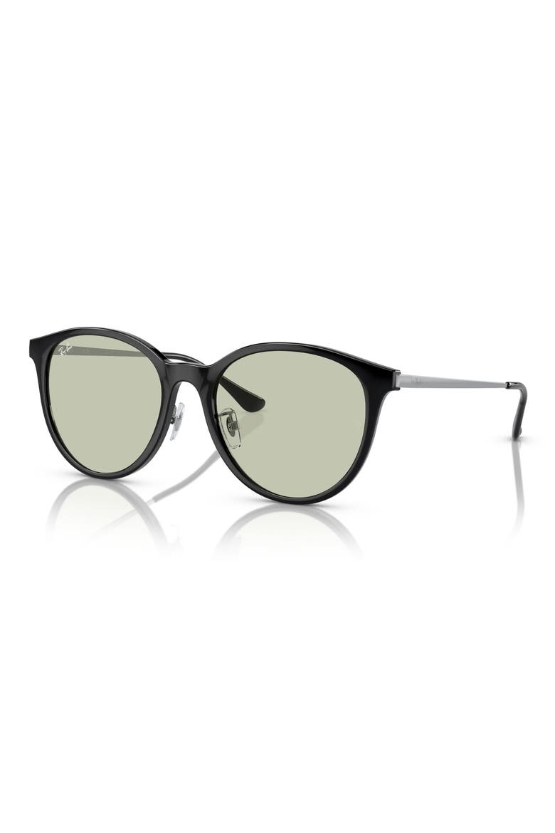 55mm Square Sunglasses, Alternate, color, BLACK / LIGHT GREEN