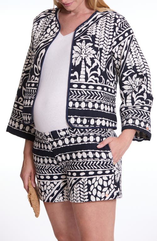 Cache Coeur Java Jacquard Maternity Jacket In Black/white Multi