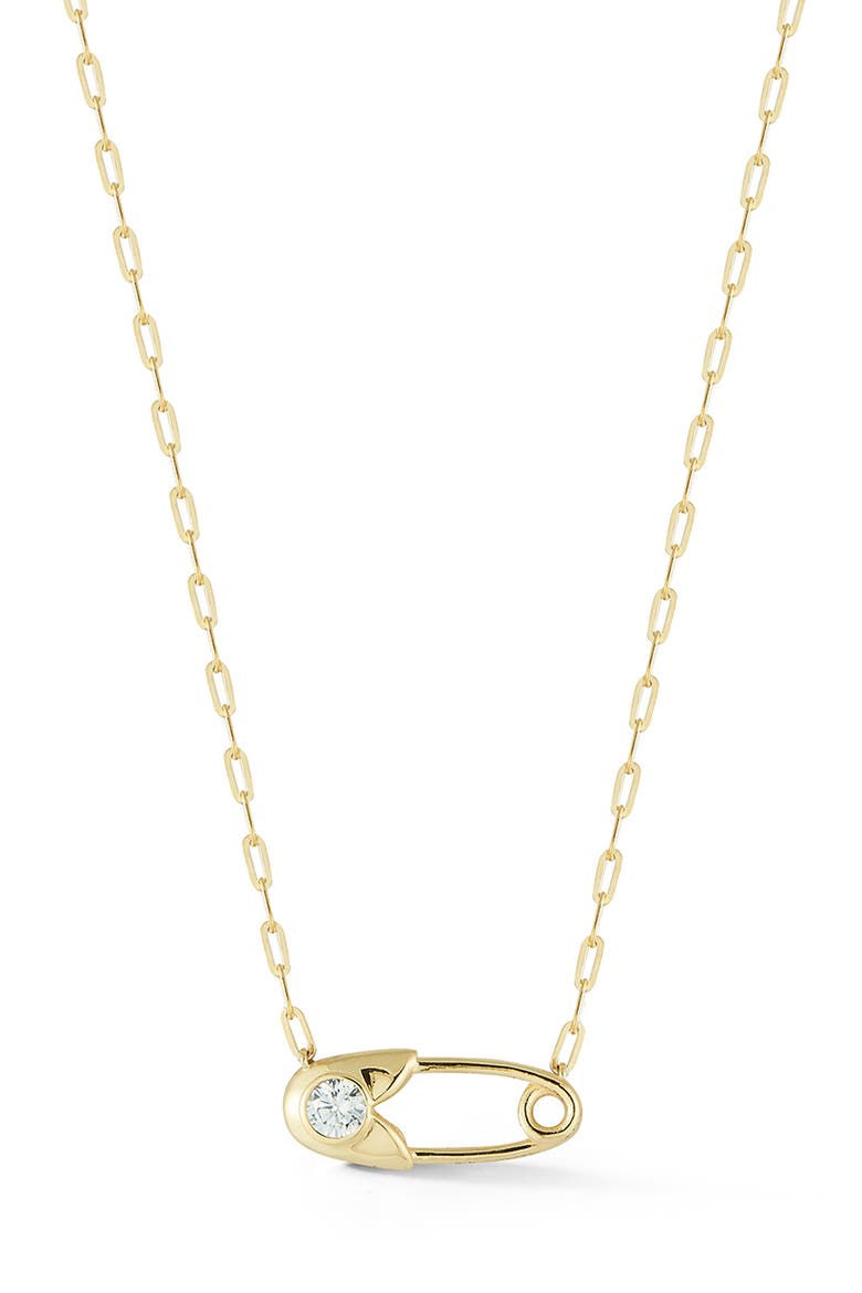 14K Gold Plated Silver Pin Necklace, Main, color, GOLD